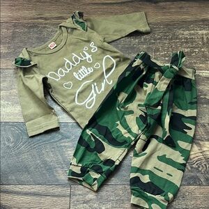Green Camouflage Baby girl Outfit